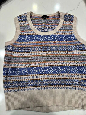 J.Crew Fair Isle sweater-vest in Blue & Cream XS